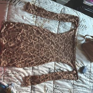 GSUWOO BEIGE LACE DRESS